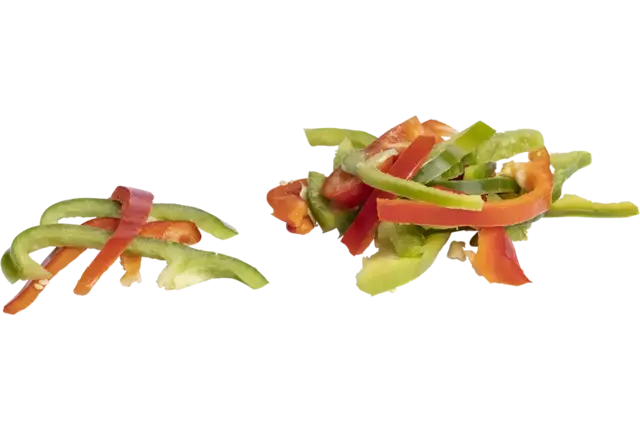 Poivron rouge-vert julienne 1kg caisse 6pc